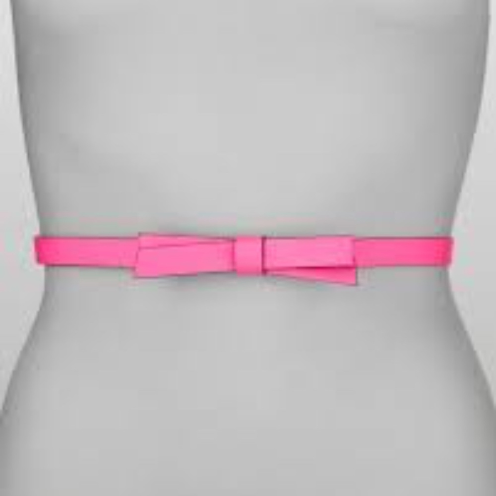 kate spade pink leather bow belt size small